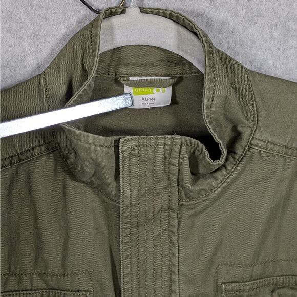 Crazy 8 Green Military Style Jacket for Girls, Size XL 14  100% Cotton - Picture 4 of 14